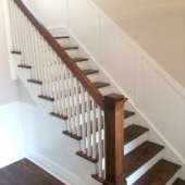 Professional stairway wainscoting